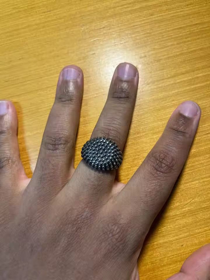 Jewelry Retro Black Spot Geometry Round Ring ( size 7-13 ) Size ONE SIZE - 4 Thumbnail
