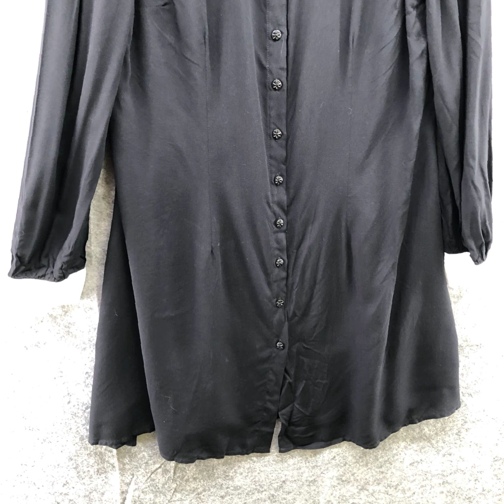 Vintage VINTAGE? No — NWT Bright & Beautiful Black Collared Shirt Dress Sz 10 Long Sleeve Knee Length Women’s Shirt Dress Size L / US 10 / IT 46 - 4 Thumbnail