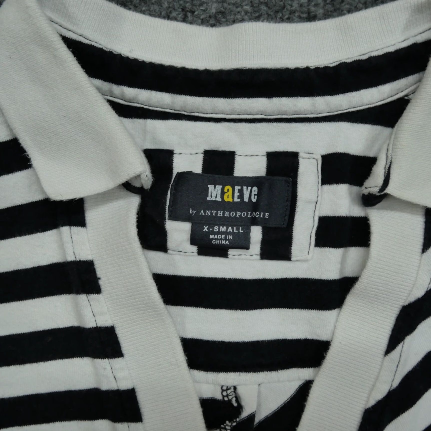 Anthropologie Maeve Dress Anthropologie Shirt Dress Womens XS Black White Collared Short Sleeve Pullover Casual Vintage No N/A Tiger? Size XS / US 0-2 / IT 36-38 - 2 Thumbnail