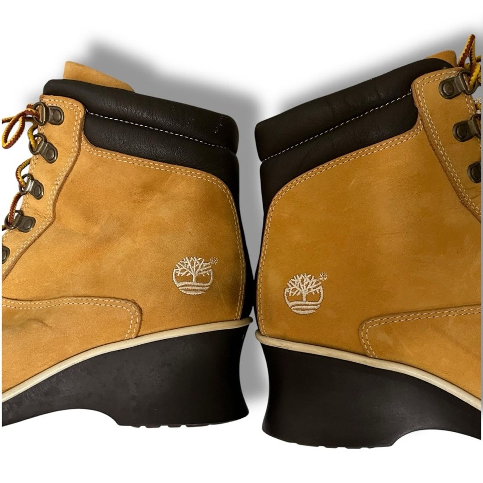 Timberland Timberland VTG Y2K genuine leather square toe wedge boots Size US 8 / IT 38 - 5 Thumbnail