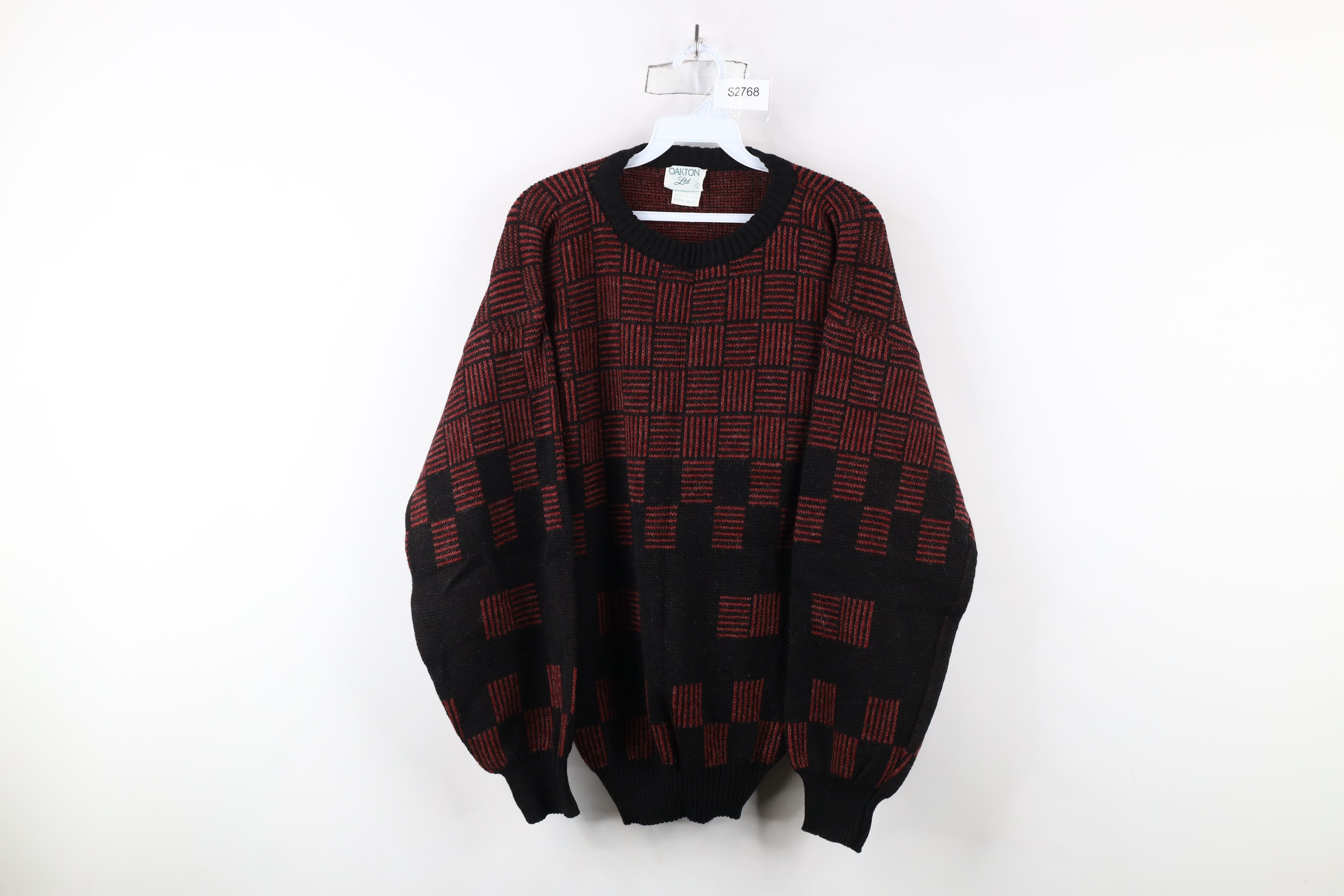 Vintage Vintage 90s Coogi Style Wool Blend Checkered Knit Sweater Size US L / EU 52-54 / 3 - 1 Thumbnail