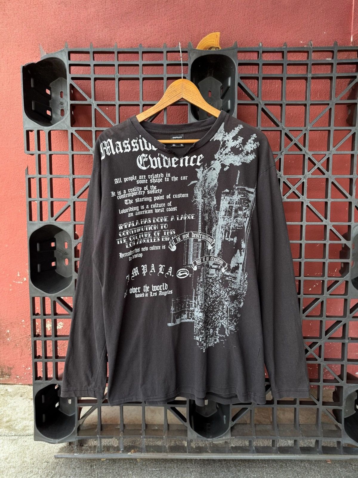 Vintage Y2K Impala Wording Graphic Street Faded Tee
