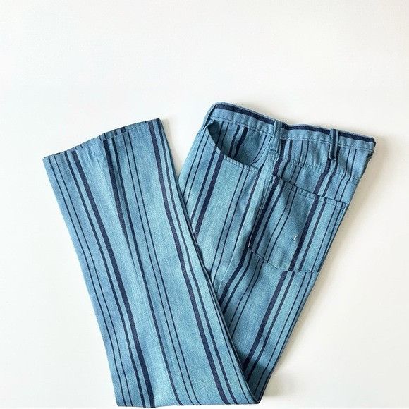 Vintage Unisex Rare Vintage 70’s Railroad Stripe High Waisted Pants Size 29" - 14 Thumbnail