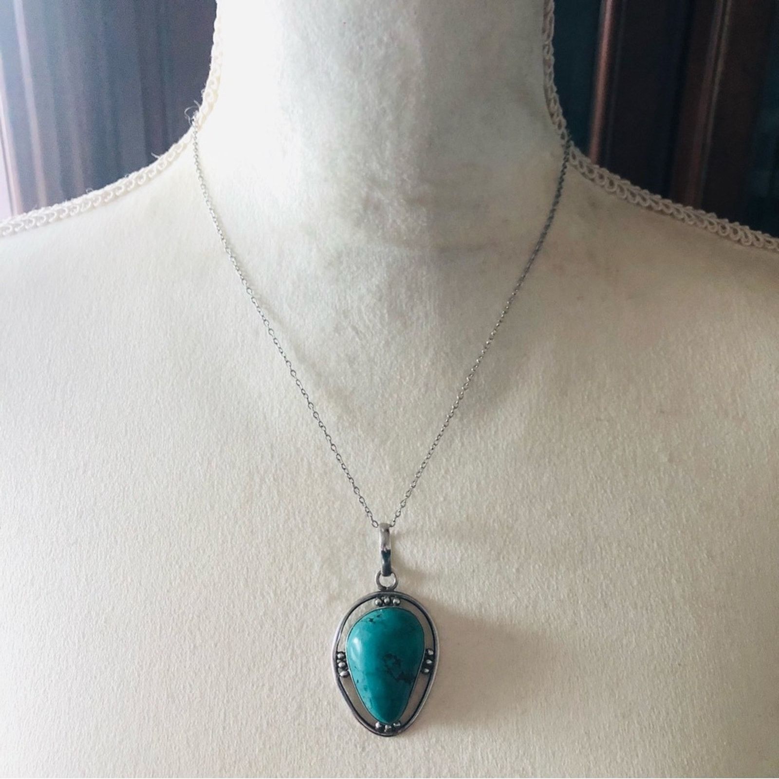 Vintage Vintage Native American Navajo MD 925 turquoise pendant Size ONE SIZE - 11 Thumbnail