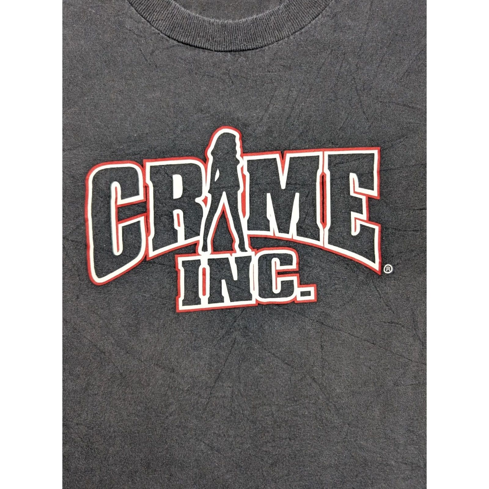 Vintage VINTAGE Crime Inc Shirt Mens Large Black Graphic 90s Cotton Made USA Short Sleeve Crew Neck Mens Size US L / EU 52-54 / 3 - 3 Thumbnail