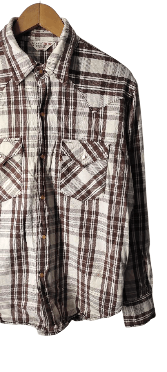 Levi's VINTAGE 90SLEVIS RED TAB CASUAL WEAR FLANNEL Size US L / EU 52-54 / 3 - 5 Thumbnail