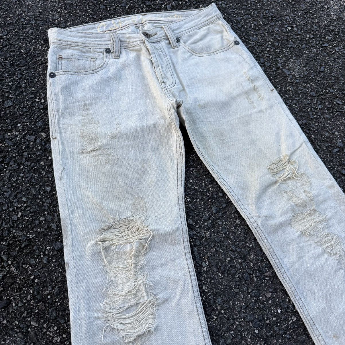Cult Of Individuality VTG FLARE CULT OF INDUALITY WHITE YELLO JEAN DENIM PANTS Size US 33 - 6 Thumbnail