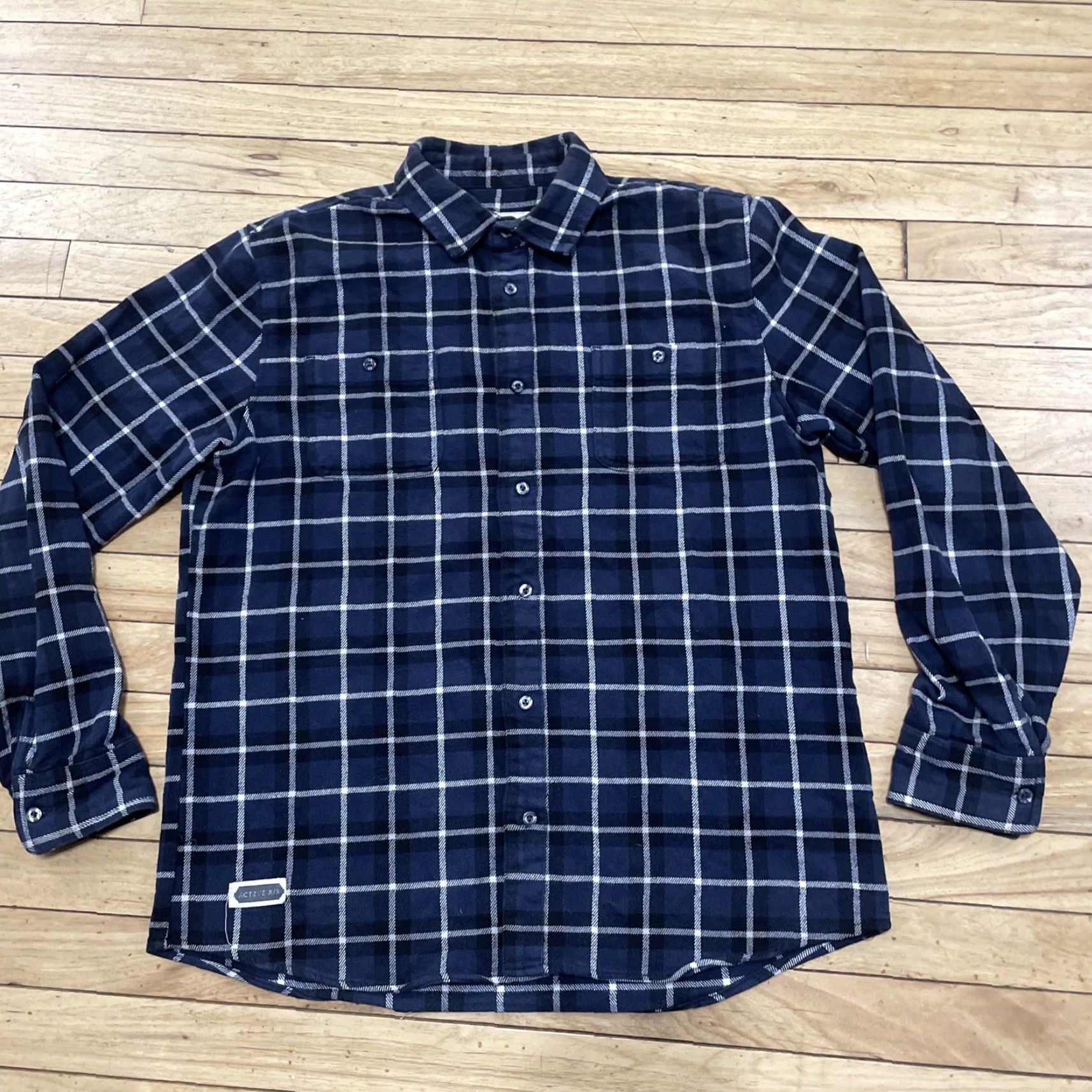 Vintage VINTAGE Woolrich Figgy Active R/S Cotton Flannel Shirt Men M Blue Plaid Thick Surf Blanket Shirt Size US M / EU 48-50 / 2 - 2 Thumbnail