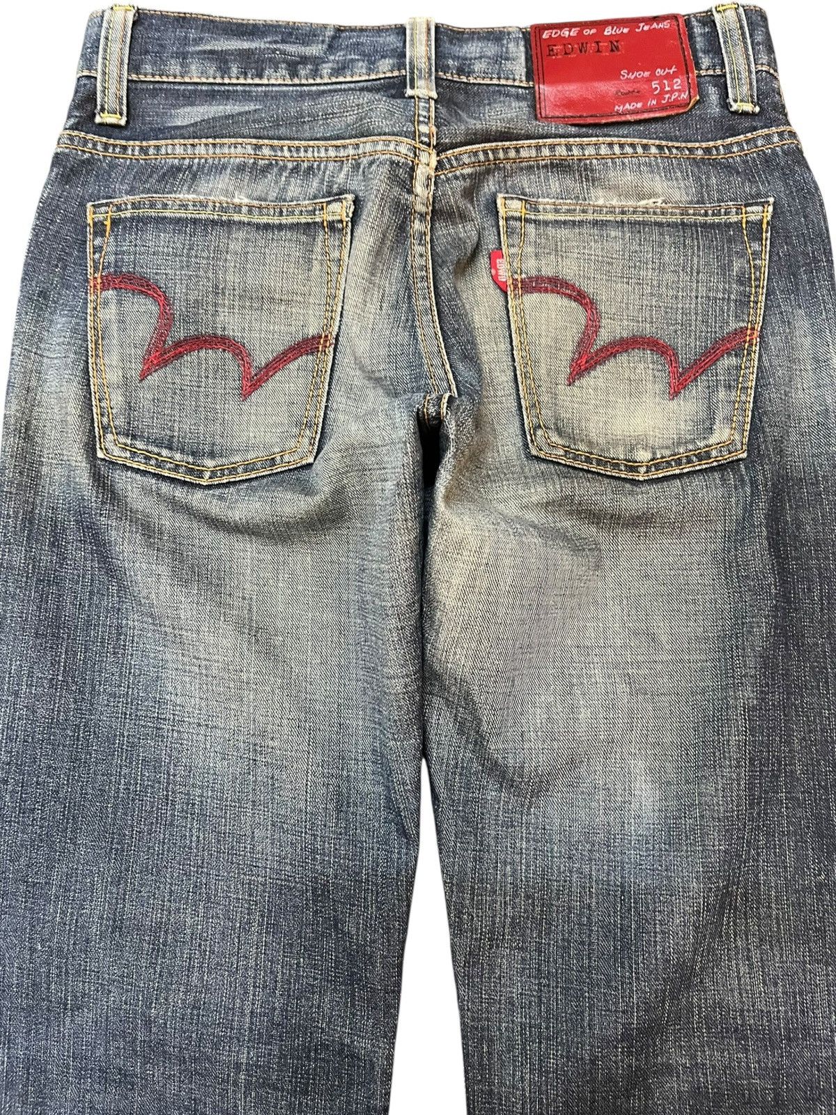 Beauty Beast × Edwin Vintage Edwin 512 Edge Of Blue Jeans Flare Distressed Denim Size US 30 / EU 46 - 7 Thumbnail