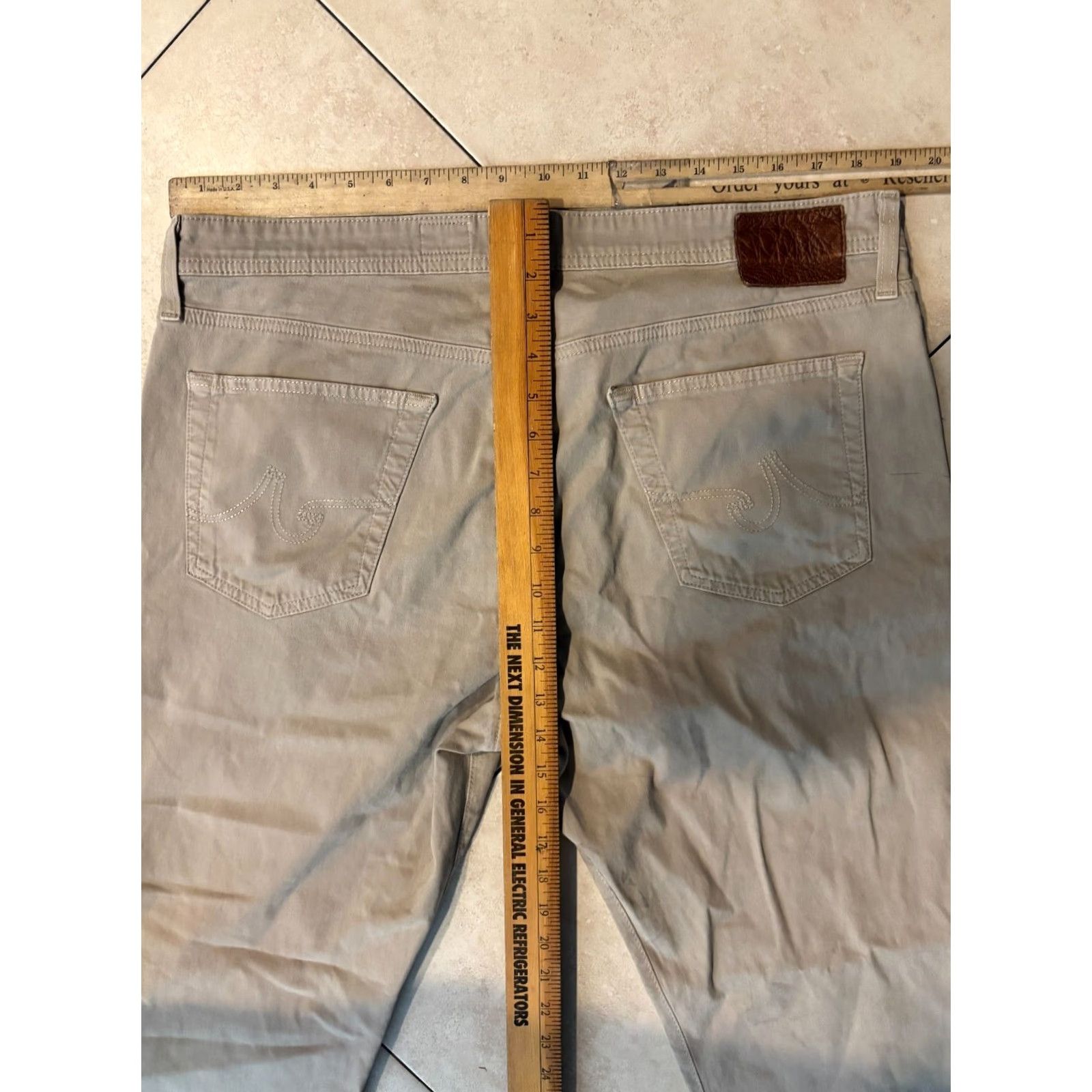 Vintage AG The Graduate Tailored Leg Pants AG Adriano Goldschmied Mens 38x34 Chino Ivory Solid City Preppy USA 90s? Size US 38 / EU 54 - 6 Thumbnail
