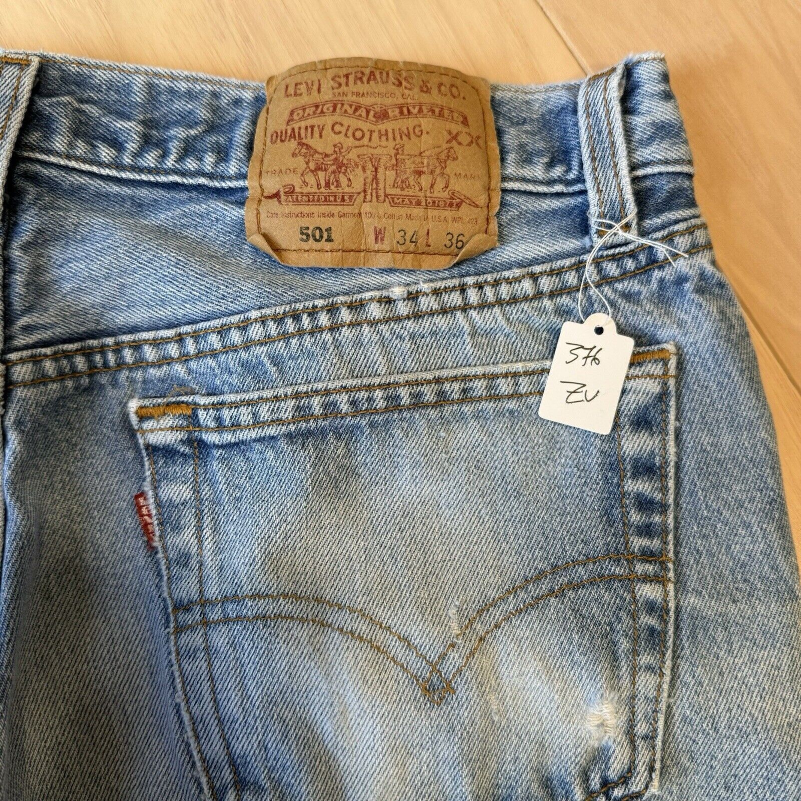 Levi's × Vintage Vintage Levis 501 Jeans 33 Blue Denim Made in USA Workwear Size US 33 - 10 Thumbnail