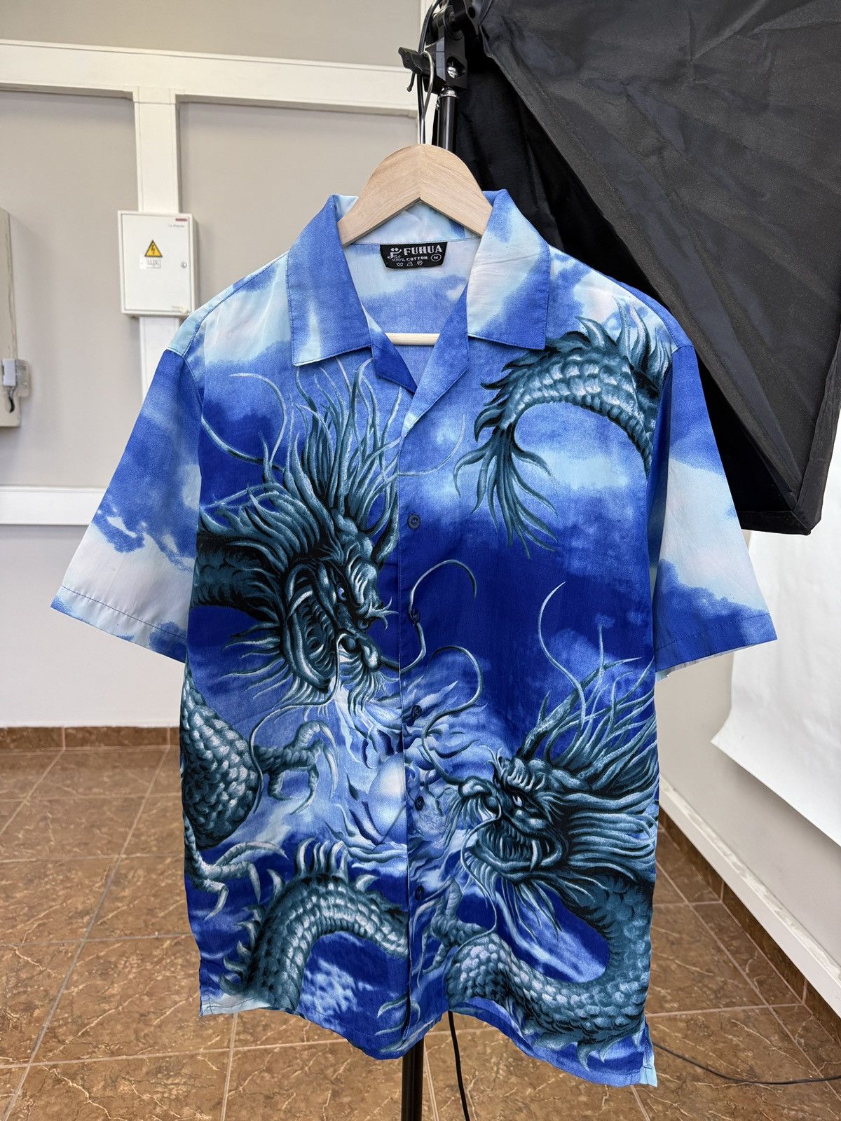 Japanese Brand 🇯🇵 Vintage 90s Japan Dragon Anime Style Shirt Samurai Retro Size US M / EU 48-50 / 2 - 1 Thumbnail