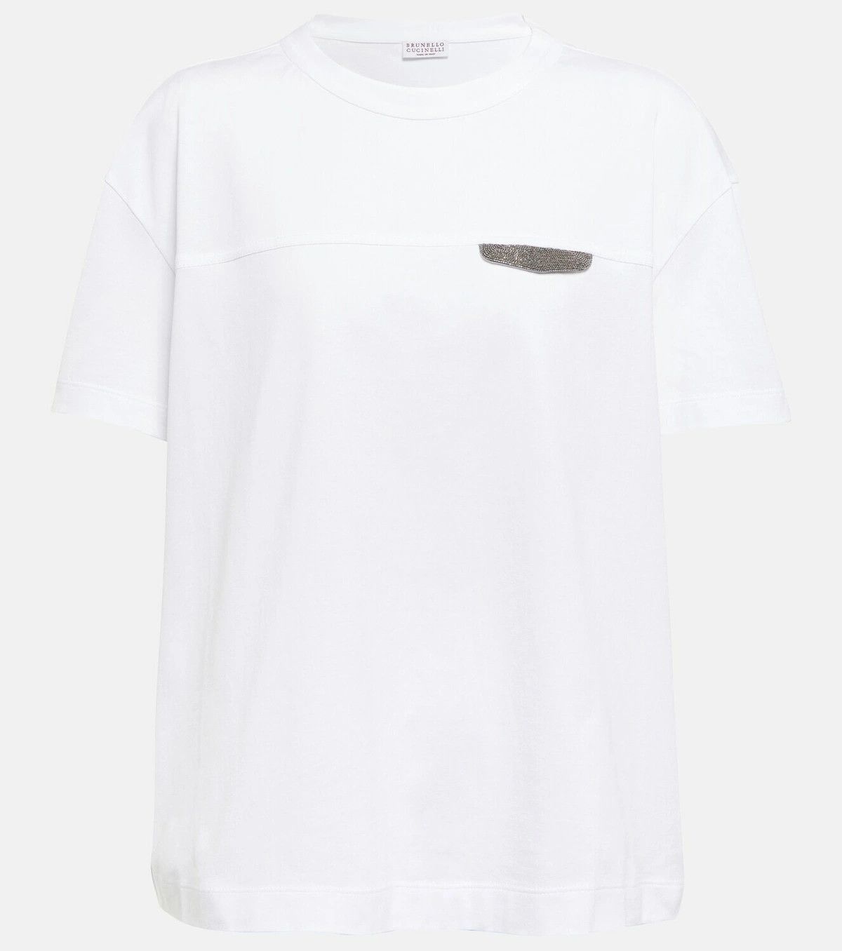 Brunello Cucinelli o1y0825 Crewneck Short Sleeves T-Shirt in White Size XXL / US 16-18 / IT 52-54 - 1 Thumbnail