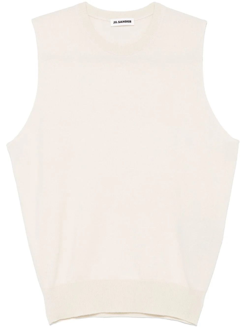 Jil Sander o1loc1c0426 Knitted Tank Top in Light Beige Size S / US 4 / IT 40 - 1 Thumbnail
