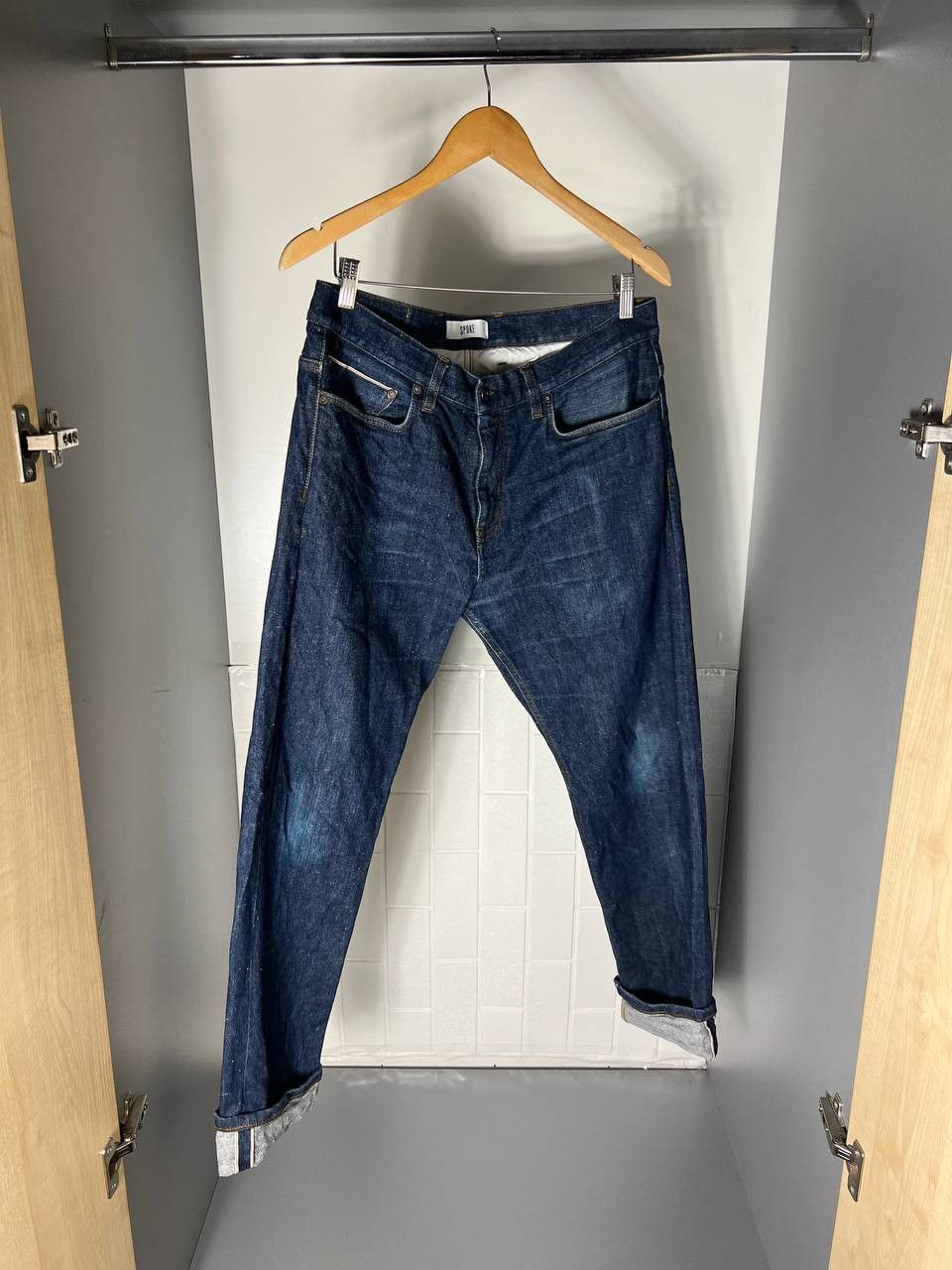 Japanese Brand VINTAGE SPOKE DENIM SELVEDGE JEANS DESIGNER CASUAL Y2K JAPAN Size US 35 - 4 Thumbnail