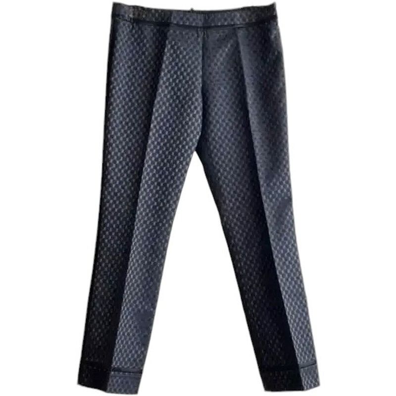 Tory Burch Tory Burch Navy Blue Patterned Skinny Leg Pants, Sl/US4 Size 27" / US 4 / IT 40 - 5 Thumbnail