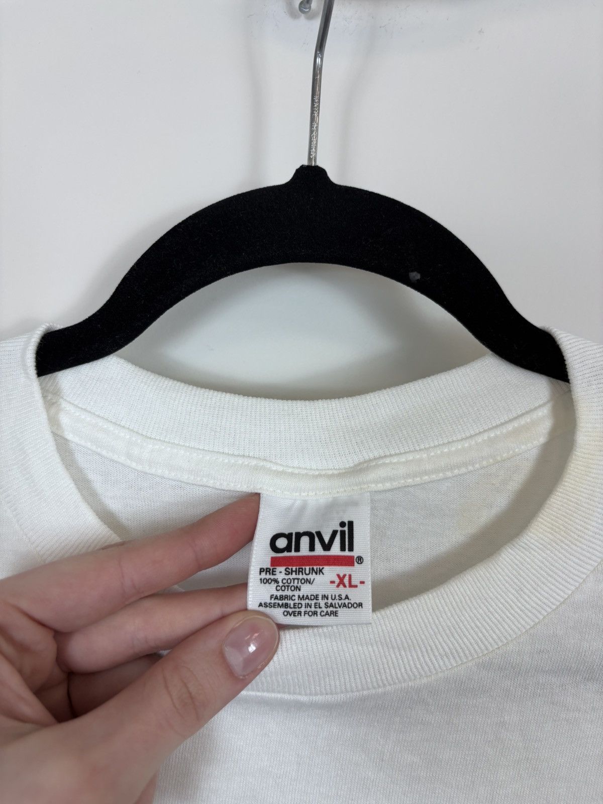 Anvil Vintage 1993 Genuine Antique Person White Single Stitch Tee Size US XL / EU 56 / 4 - 12 Thumbnail