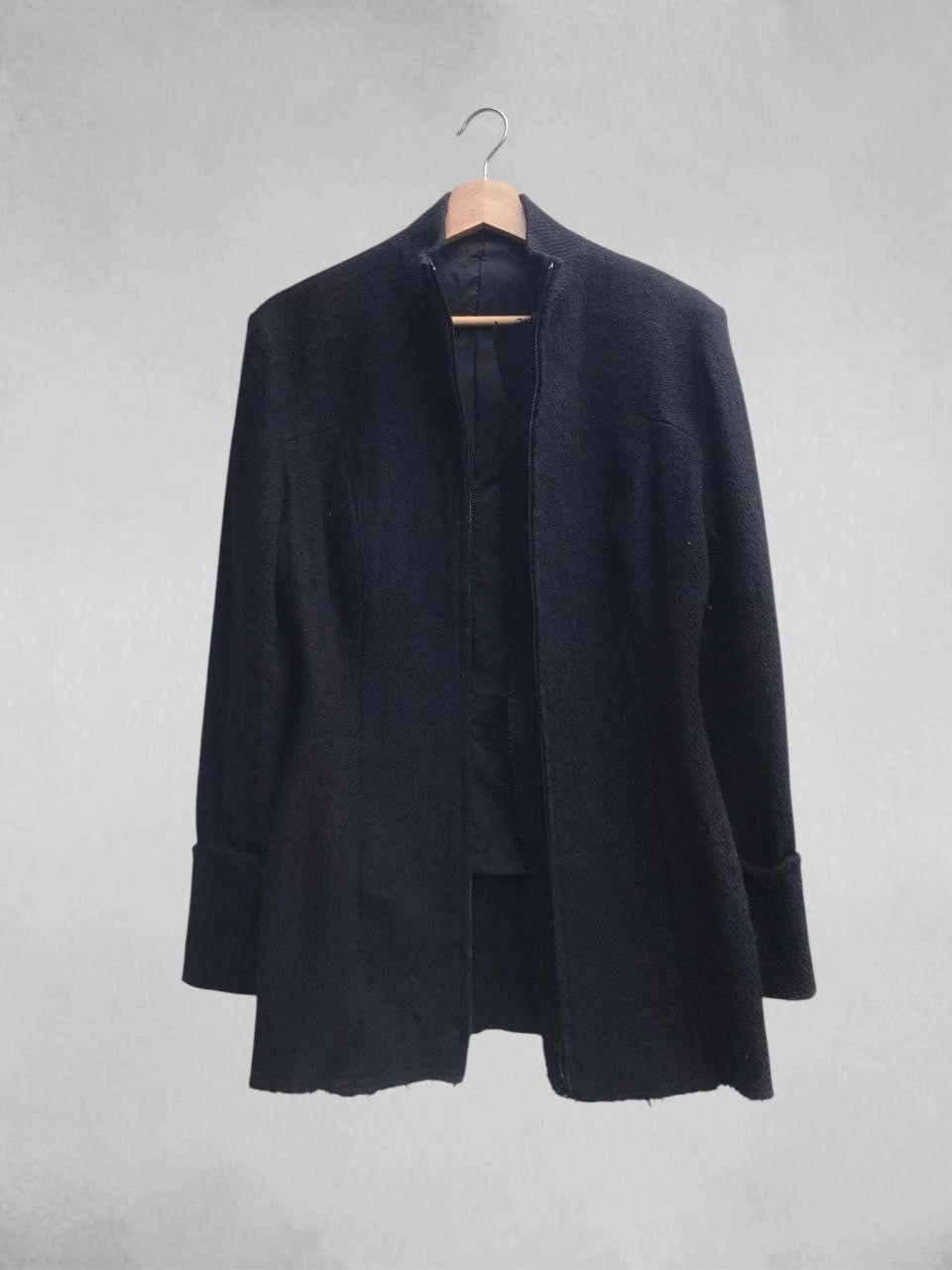 Yohji Yamamoto AW08 Runway Unfinished High Gauge Long Neck Jacket Size M / US 6-8 / IT 42-44 - 4 Thumbnail