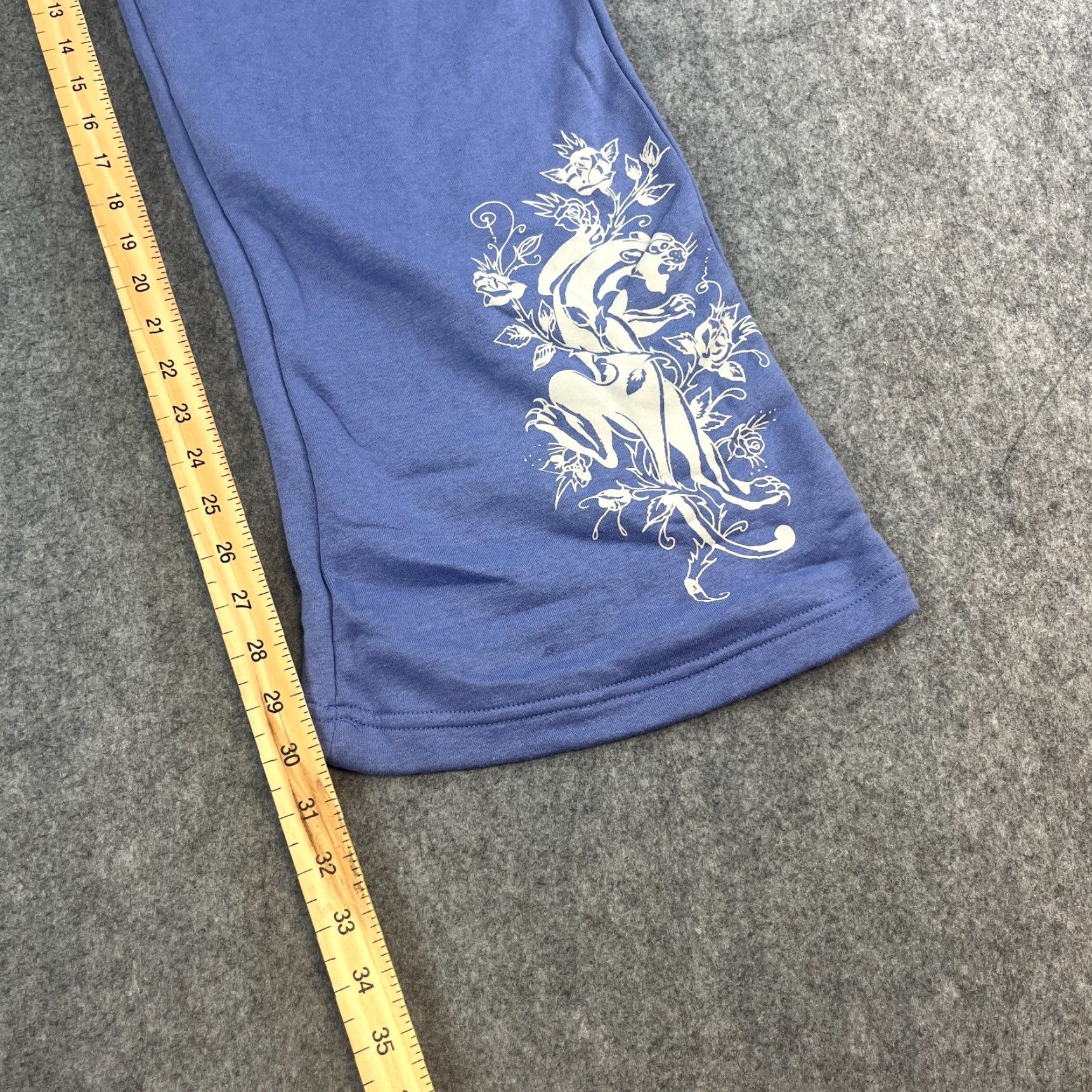Ed Hardy Ed Hardy Womens Sweatpants Joggers Baggy Flared Trousers Purple Cotton Polyester Size L 30 in Inside Leg Pockets Size 36" / US 14 / IT 50 - 4 Thumbnail