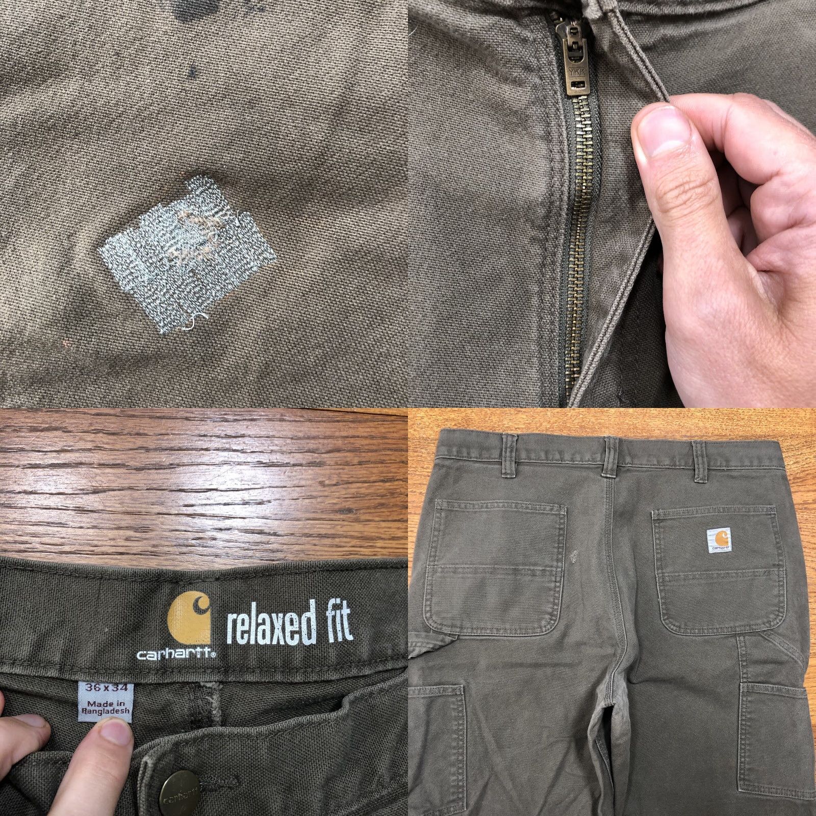 Carhartt Carhartt Pants Mens 36x30 Green Rugged Flex Relaxed Duck Utility Pant Casual Workwear Stretch 99% Cotton/1% Elastane Solid Flat Front Straight Mens Size US 36 / EU 52 - 8 Thumbnail