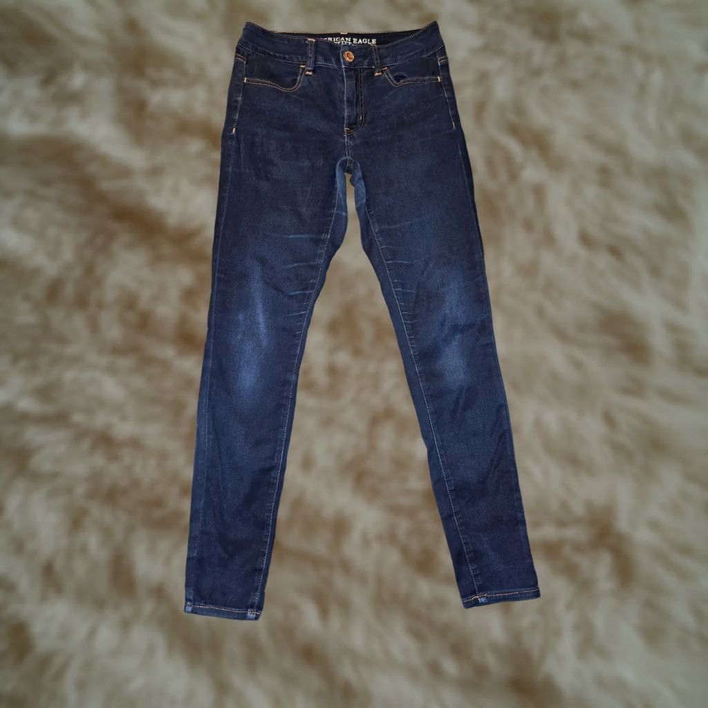 American Eagle Outfitters VINTAGE American Eagle Outfitters Hi Rise Jeggings Jeans Womens 6 Blue Preppy 27 Inseam 28 In Waist Pockets Stretch Easy Care Regular Size 28" / US 6 / IT 42 - 1 Thumbnail