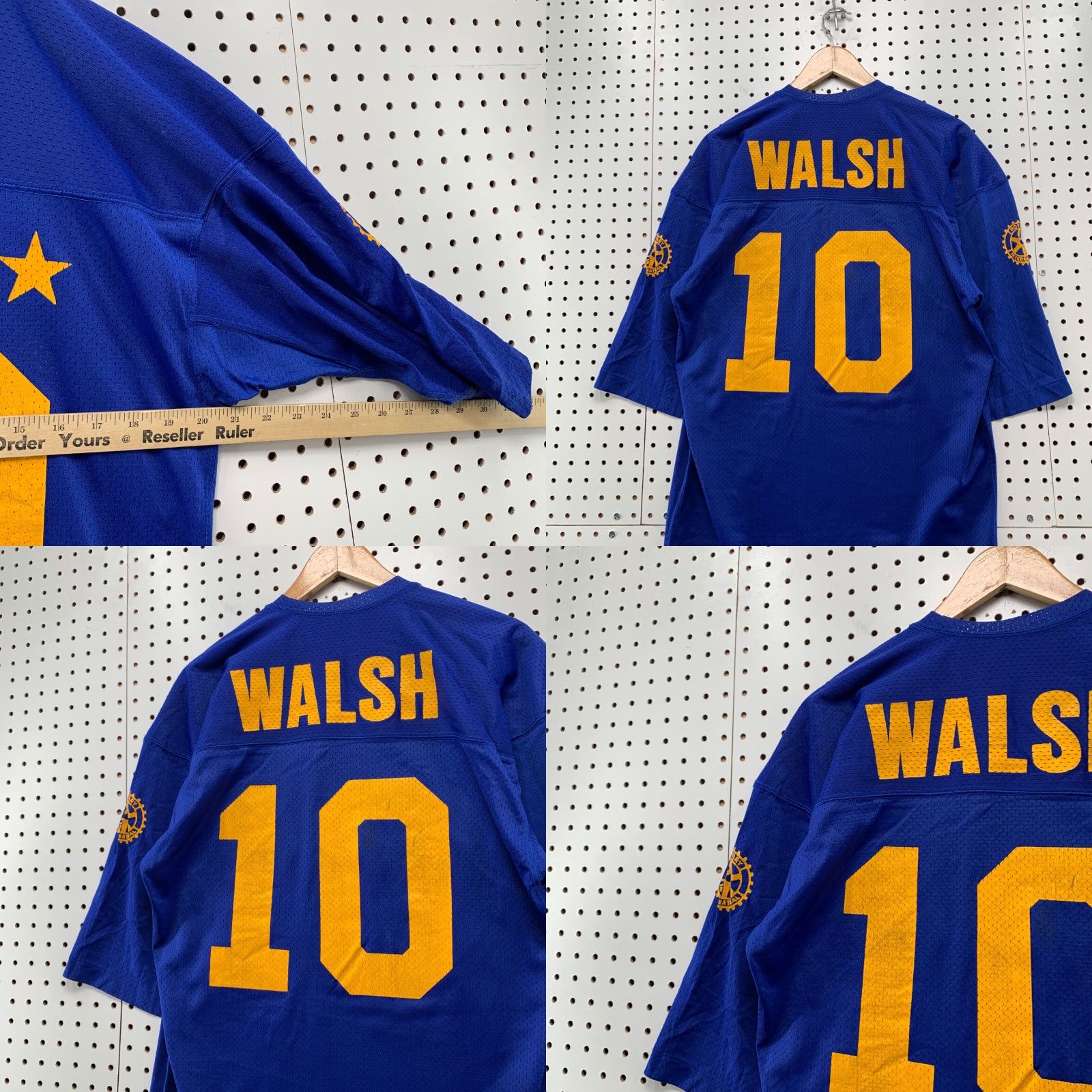 Champion VINTAGE Champion Football Jersey Mens Large Blue WALSH #10 Made USA 70s Jersey T-Shirt Short Sleeve Size US L / EU 52-54 / 3 - 10 Thumbnail