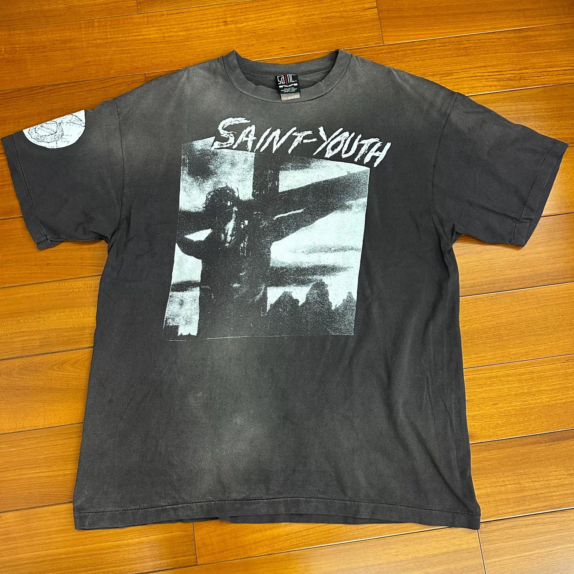 Saint Michael Saint Michael Distressed Black T-Shirt Size US XXL / EU 58 / 5 - 1 Thumbnail