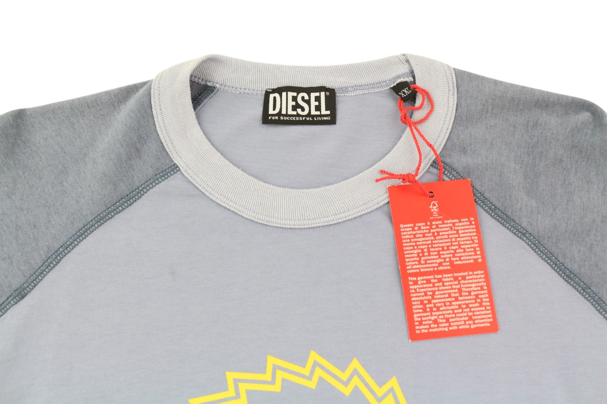 Diesel T-JUSLAN-LS 2XL Blue Crew Neck Tricot T-Shirt 85142 Size US XXL / EU 58 / 5 - 4 Thumbnail