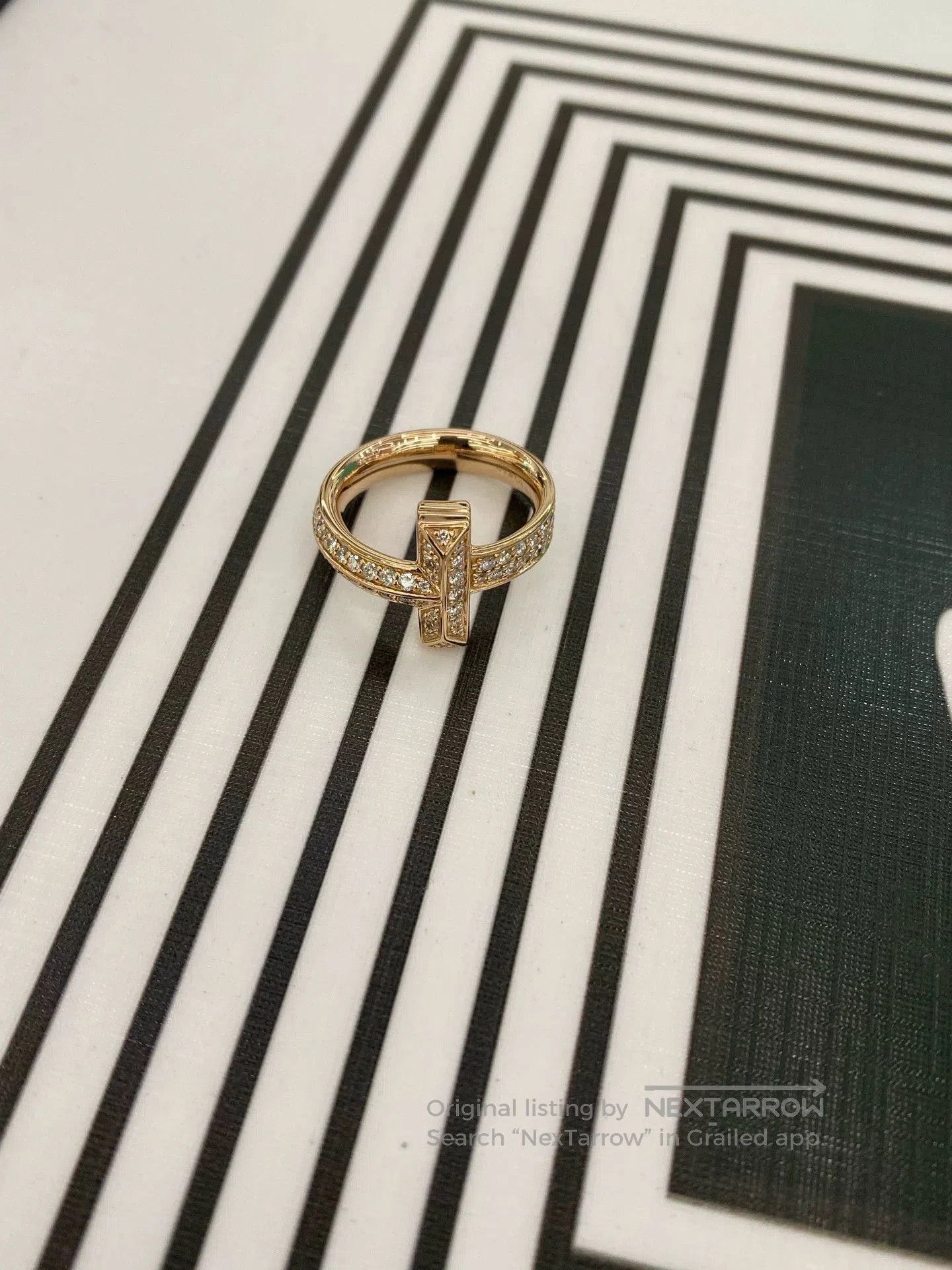 Tiffany & Co. Tiffany T1 Rose Gold Pave Diamond Ring. Size ONE SIZE - 8 Thumbnail