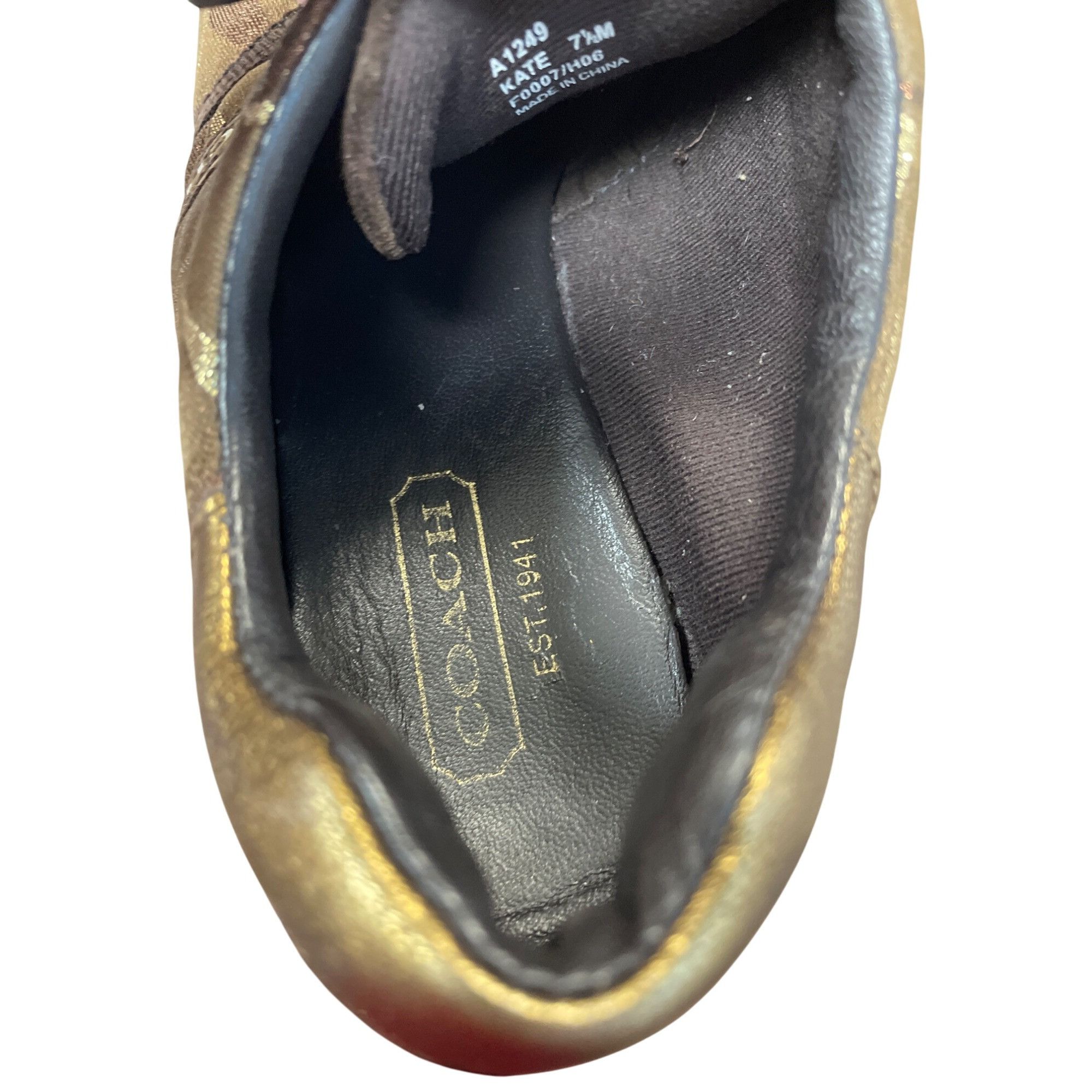 Coach Coach Kate Womens Brown Leather & Suede Sneakers Size 7.5M S Size US 7.5 / IT 37.5 - 8 Thumbnail