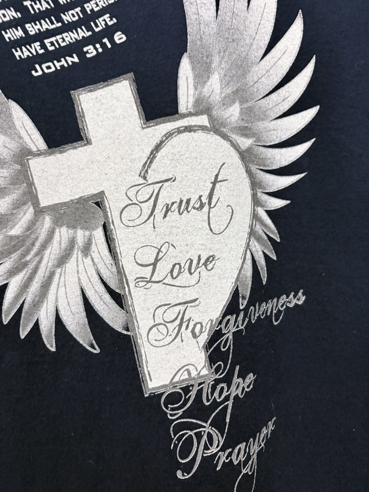 Vintage 90’s John 3:16 Vintage Jesus Christian Tee Shirt Size US L / EU 52-54 / 3 - 3 Thumbnail