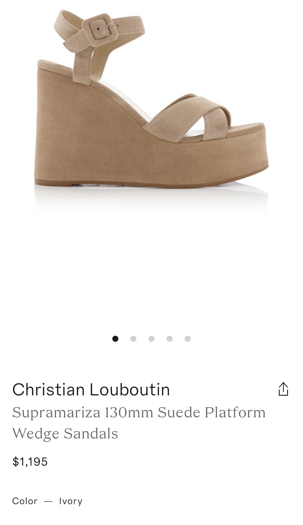 Christian Louboutin Christian Louboutin Beige Suede Wedges Size US 6 / IT 36 - 1 Thumbnail