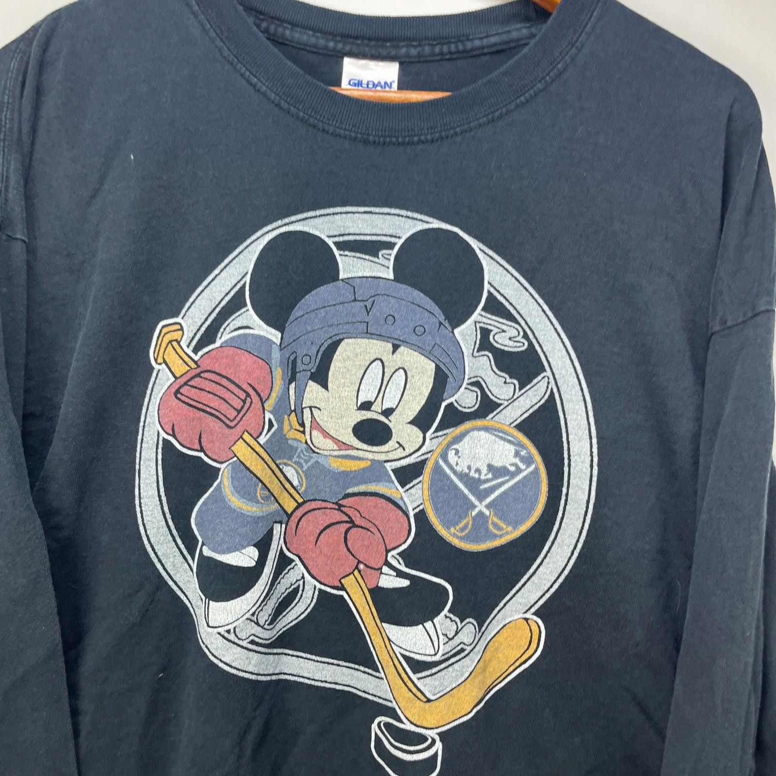 Gildan Vintage Buffalo Sabres NHL Mickey Long Sleeve Shirt 2XL Size ONE SIZE - 2 Thumbnail