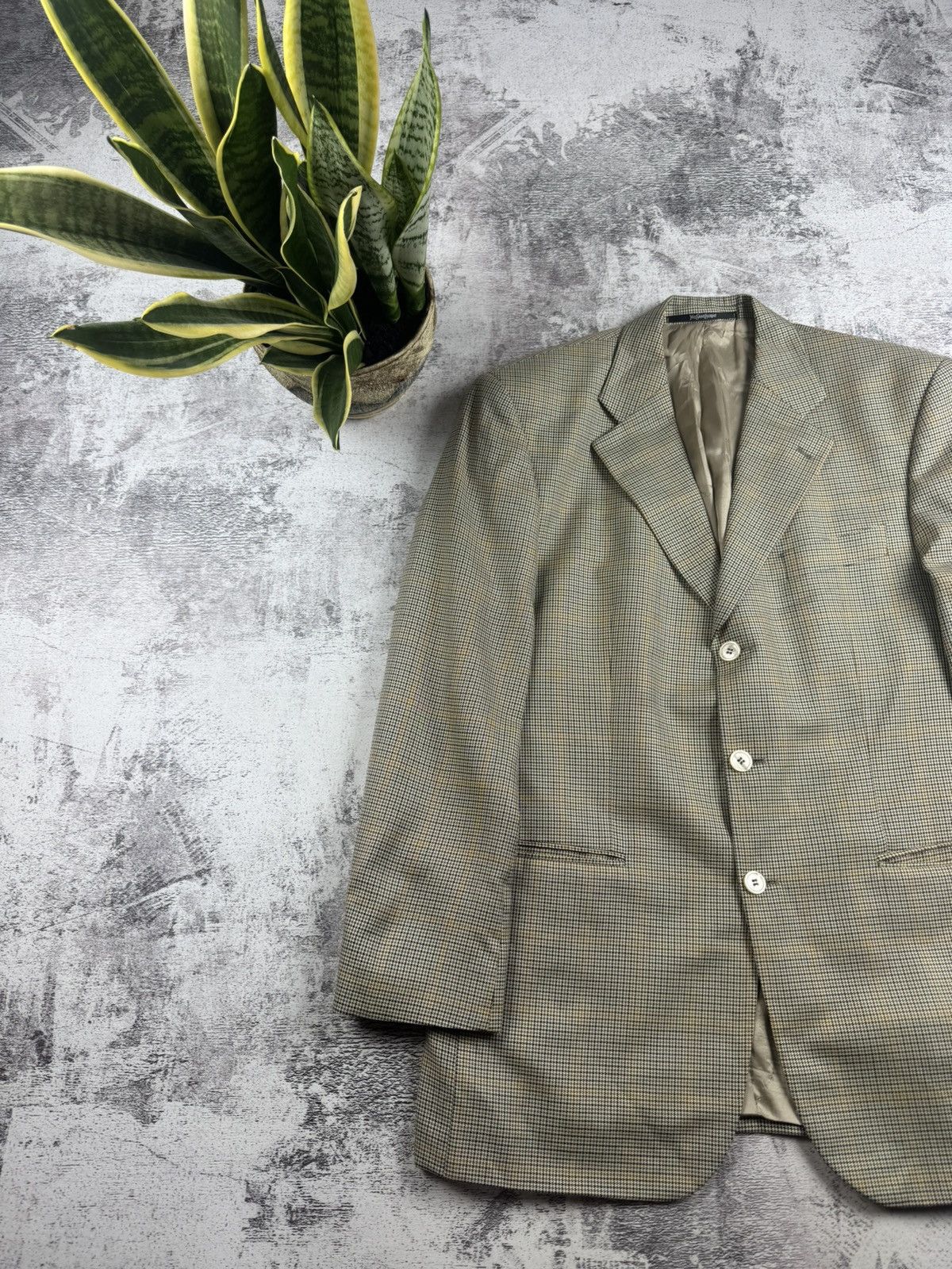 Yves Saint Laurent Yves Saint Laurent YSL Men’s Houndstooth Size 52 Classic Blazer Suit Jacket Size 52R - 2 Thumbnail