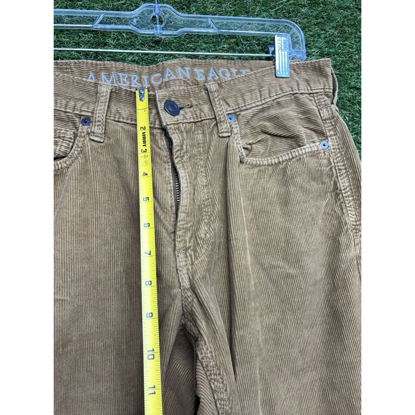 Vintage VINTAGE American Eagle Pants Mens 30x30 Khaki Corduroy Straight Leg Casual Brown Cotton Flat Front Regular Inseam 30 Size US 30 / EU 46 - 4 Thumbnail