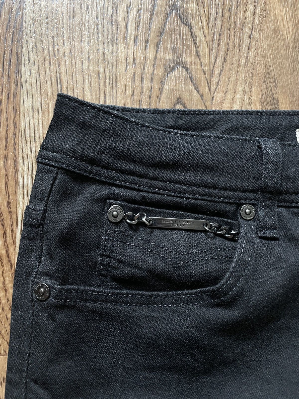 Burberry Burberry Brit Zipped Black Jeans Size 29" - 7 Thumbnail