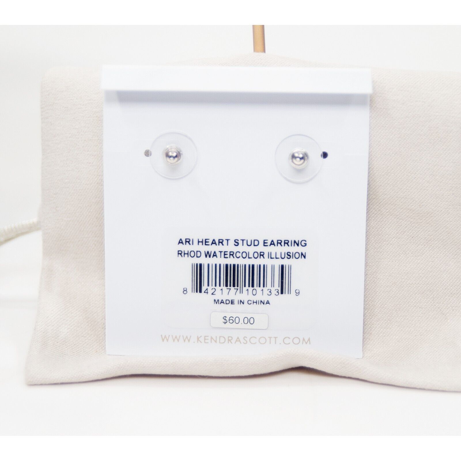 Kendra Scott Kendra Scott Ari Ombre Illusion Heart Rhodium Stud Earrings Size ONE SIZE - 3 Thumbnail