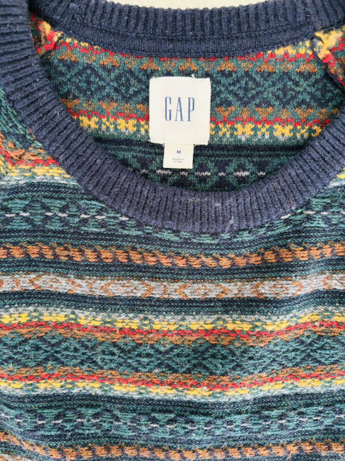 Gap GAP : Gender Free Fair Isle Sweater (M) Raglan Sleeves Size US M / EU 48-50 / 2 - 2 Thumbnail