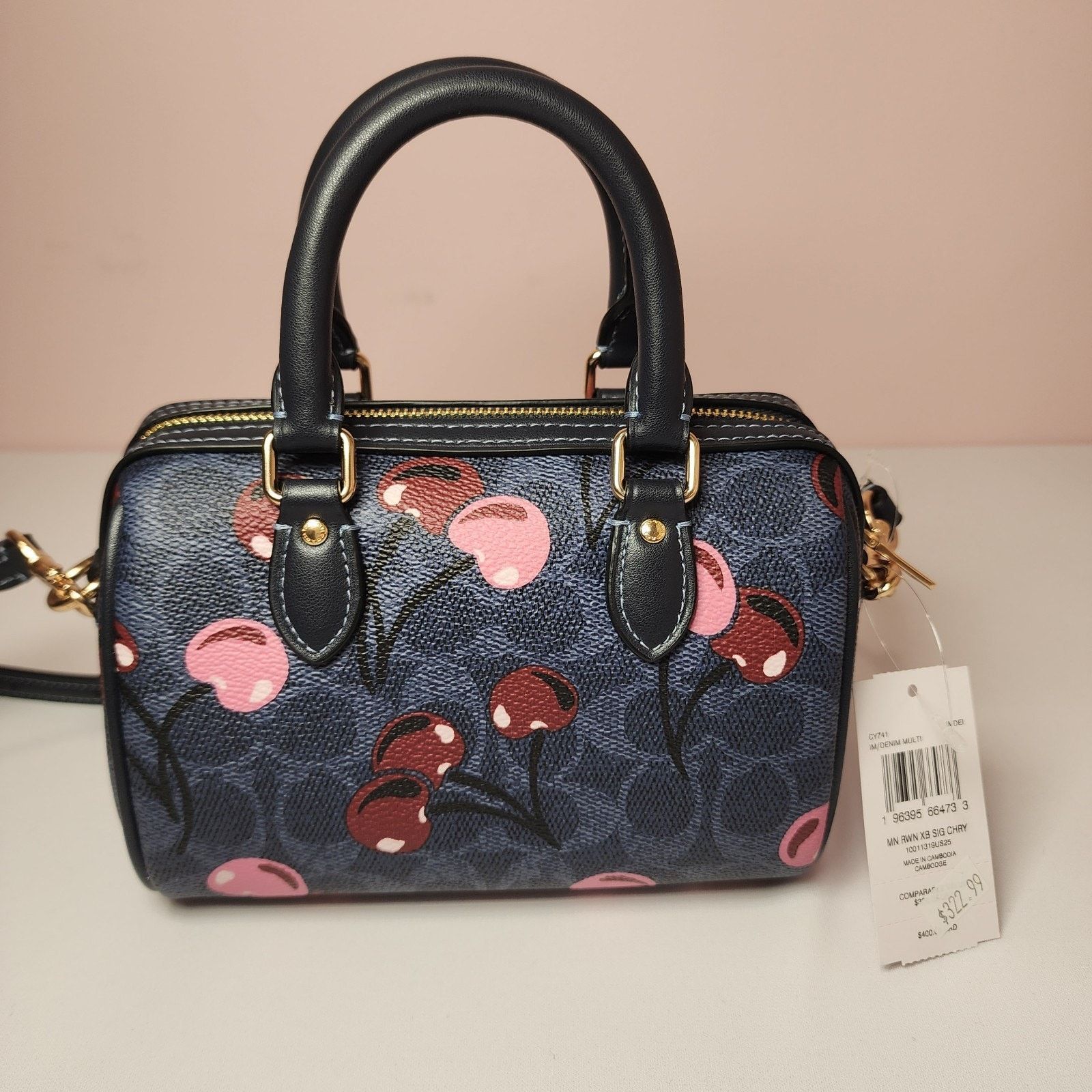 Coach Coach CY741 Mini Rowan Crossbody Signature Cherry Denim Blue Size ONE SIZE - 5 Thumbnail