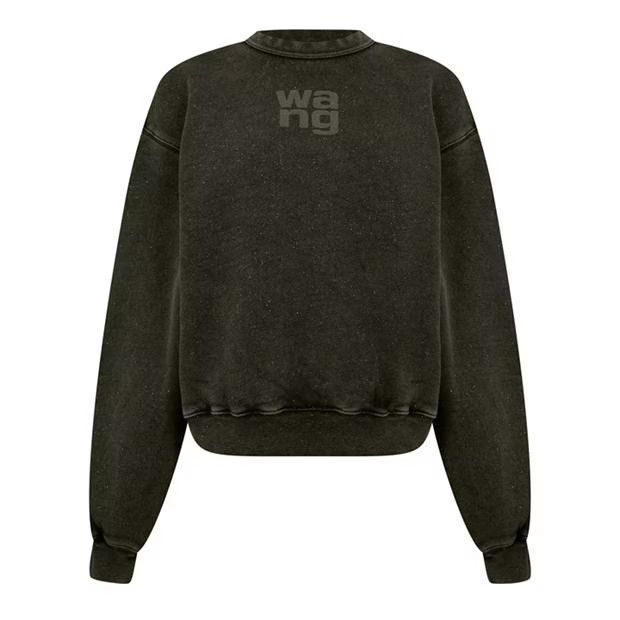 Alexander Wang o1g2r1mq0824 Puff Logo Sweatshirt in Army Green Size XS / US 0-2 / IT 36-38 - 1 Thumbnail