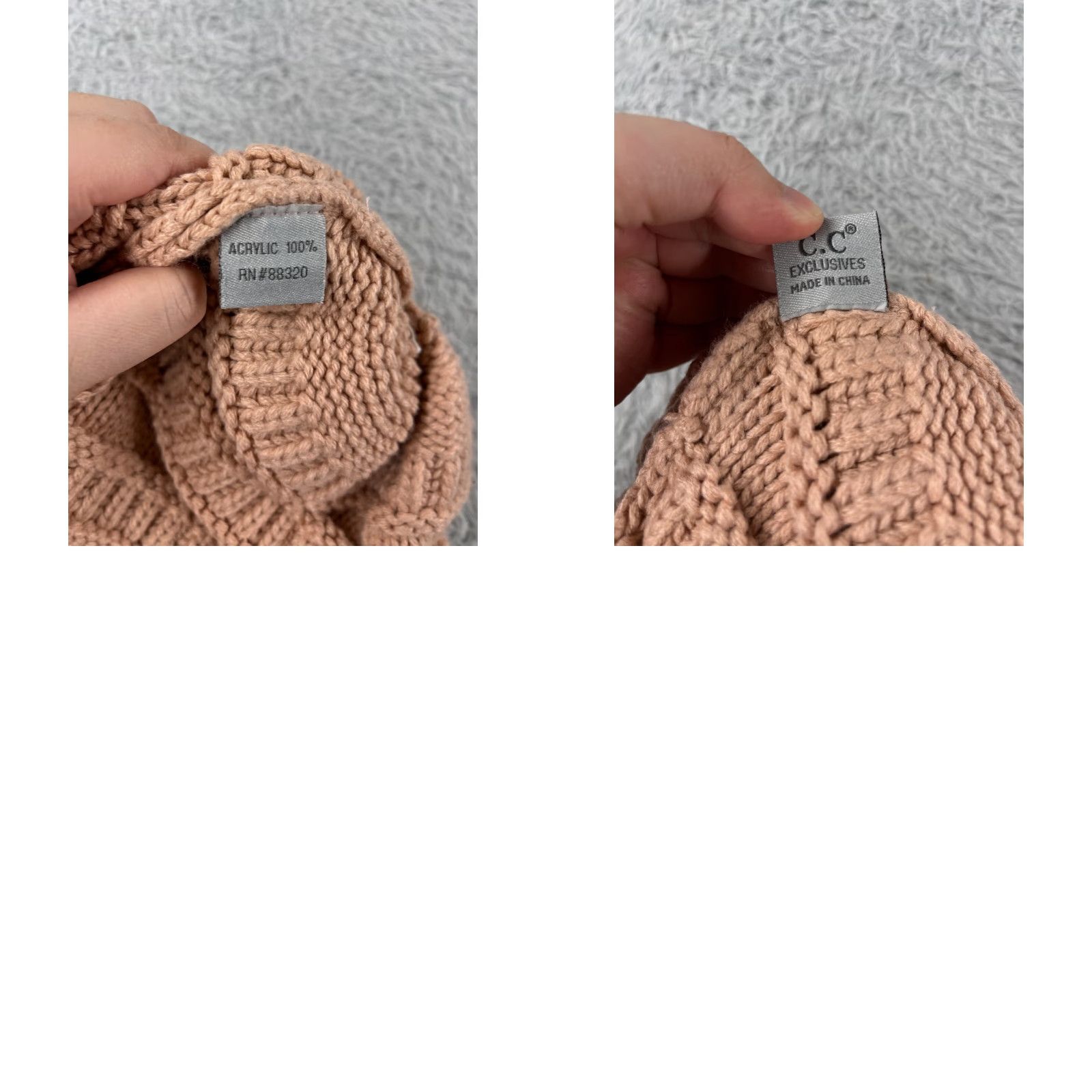 Vintage C.C Exclusive Beanie Toque Womens One Size Pink Knit 100% Acrylic Winter Ski Pom Size ONE SIZE - 8 Thumbnail
