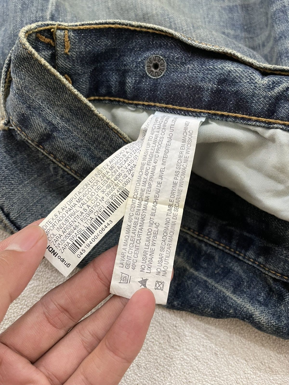 Le Grande Bleu (L.G.B.) Zara Vintage Mudwash Denim Y2K Size US 34 / EU 50 - 7 Thumbnail