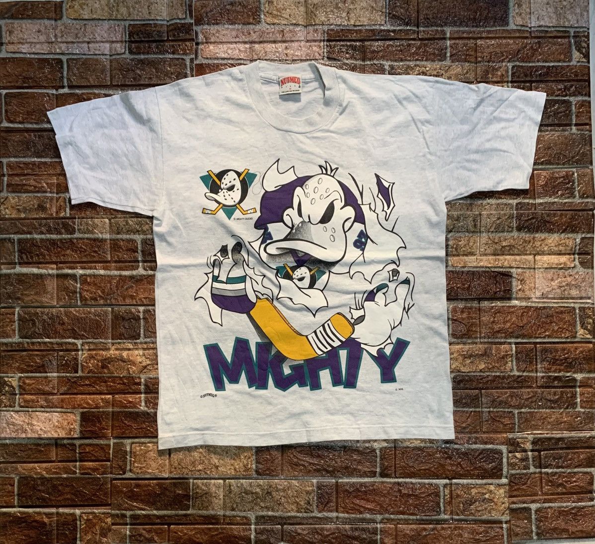 Disney Vtg 90s Mighty Ducks Breakthrough Nutmeg Disney T Shirt Size US M / EU 48-50 / 2 - 1 Thumbnail