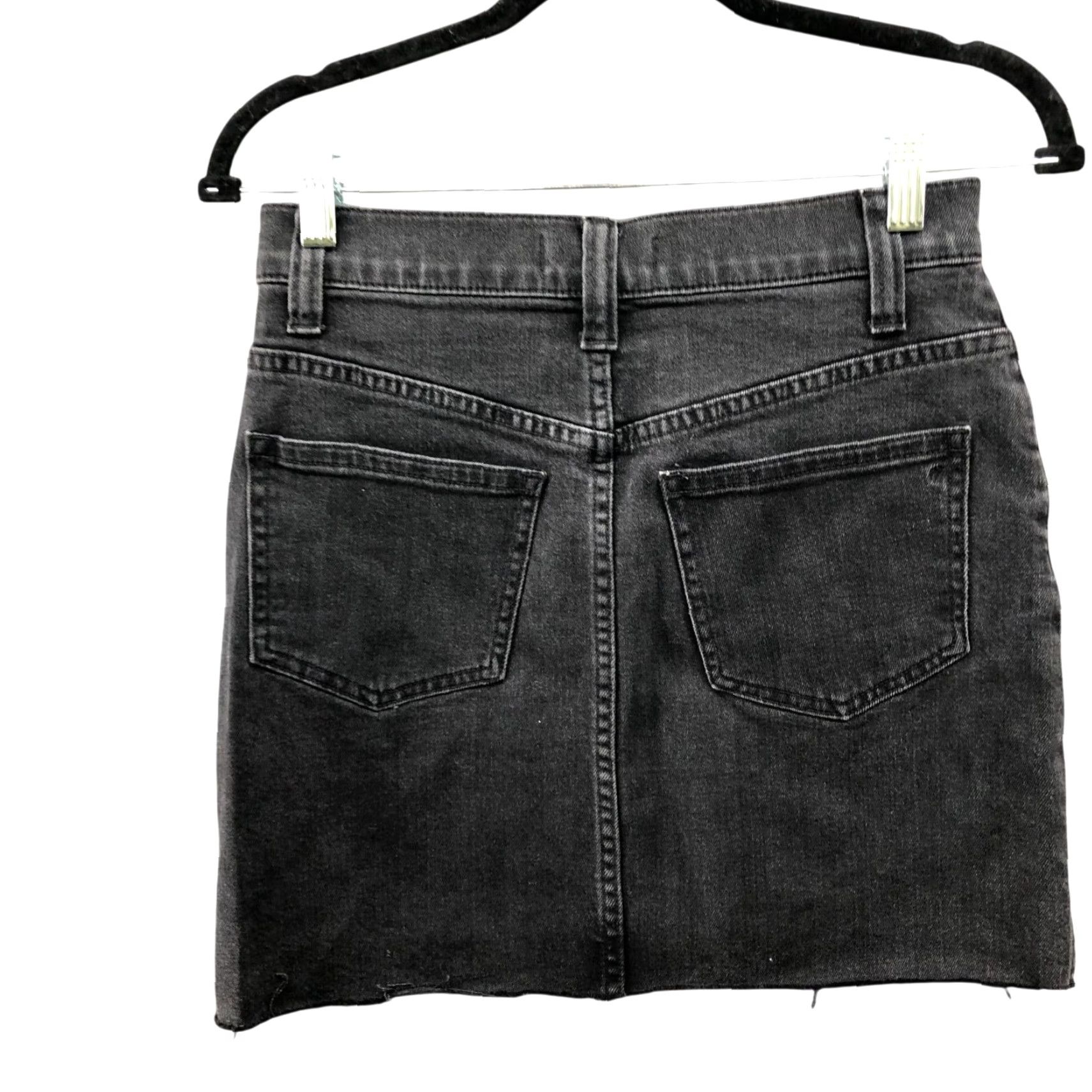 Madewell Madewell Denim Mini Skirt Black 25 High Rise Pockets Casual Womens 25 Clothing Shorts Skirt Size 42" / US 20 - 2 Thumbnail