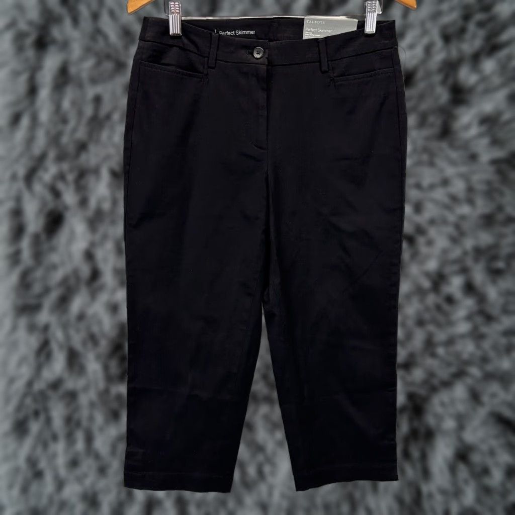 Talbots Talbots Women's Chino Pants, Crop Style, Black, Size 6 Size 28" / US 6 / IT 42 - 1 Thumbnail