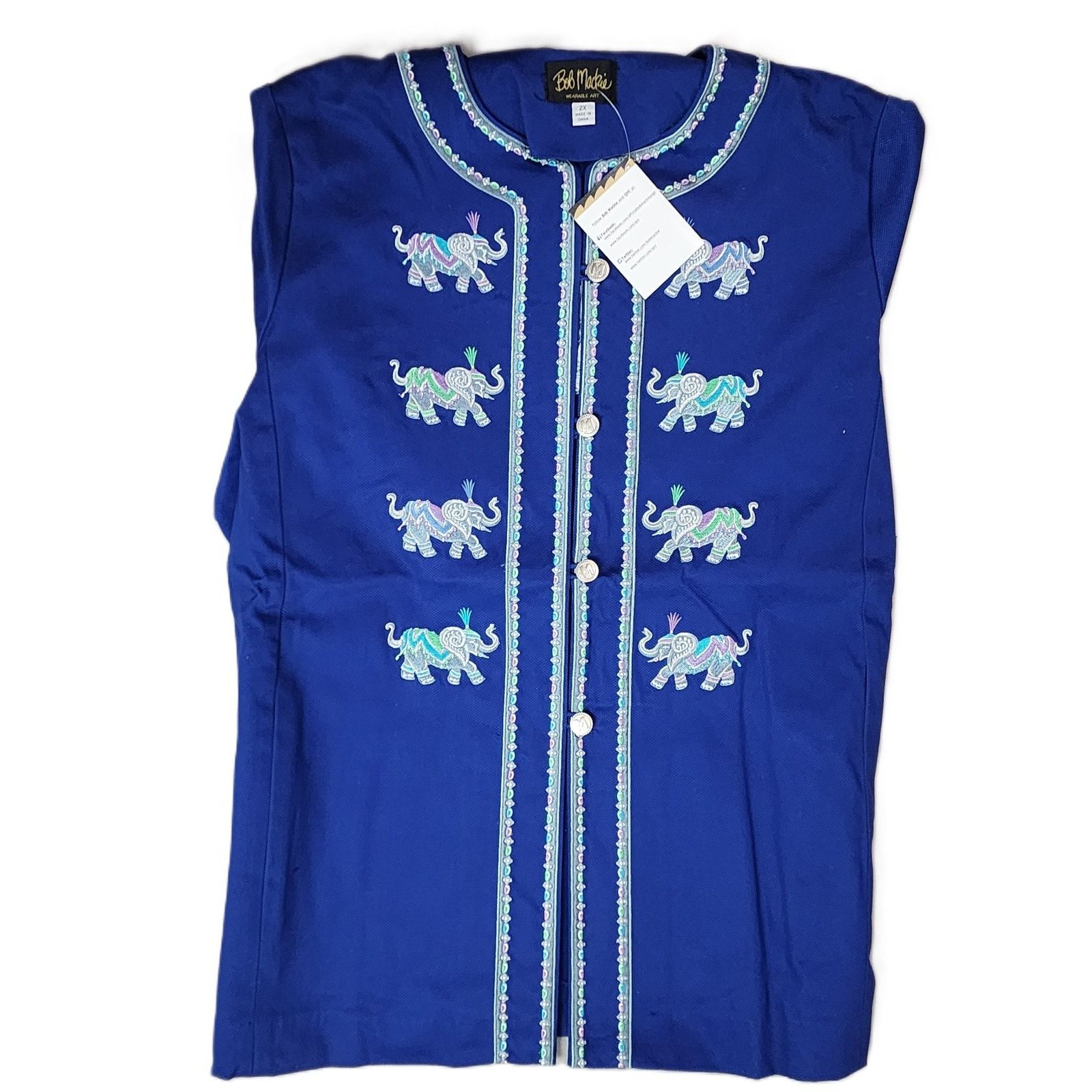 Bob Mackie Bob Mackie Elephant Embroidered Jacket Women 2X Royal Blue Size XL / US 12-14 / IT 48-50 - 2 Thumbnail