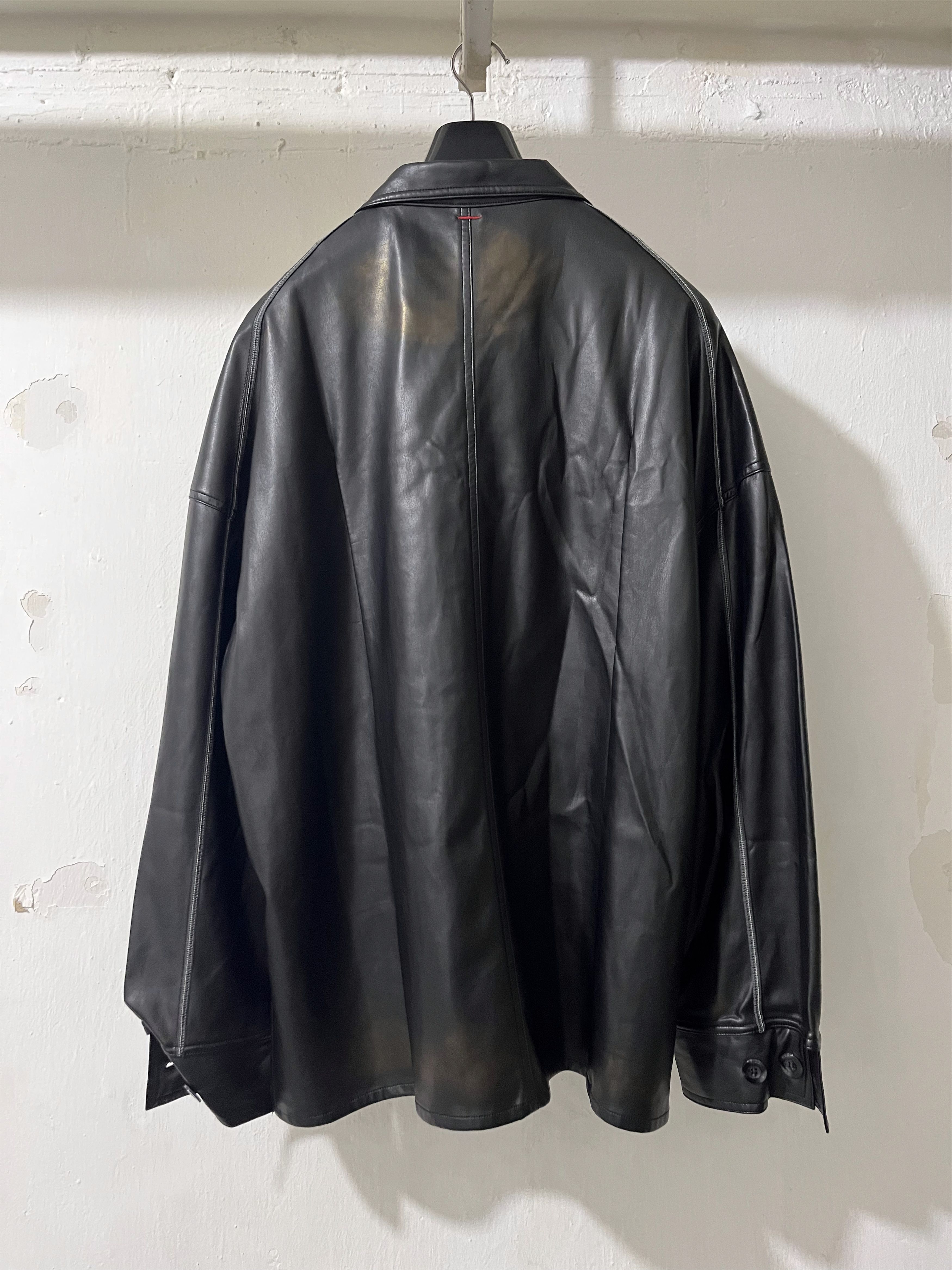 SHINYAKOZUKA SHINYAKOZUKA HORIZONTAL FAUX LEATHER SHIRT Size US M / EU 48-50 / 2 - 2 Thumbnail