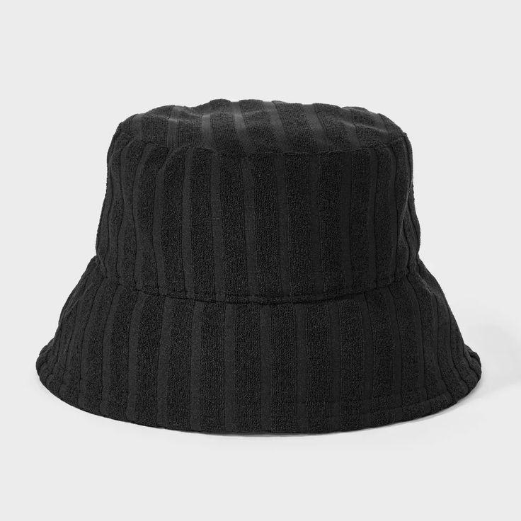 Other Shade & Shore striped black jacquard terry bucket hat Size ONE SIZE - 1 Thumbnail