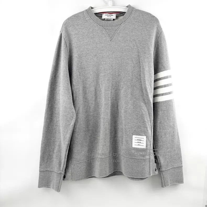 Thom Browne Thom Browne Grey Classic Four-stripe Hoodie Size US M / EU 48-50 / 2 - 1 Thumbnail