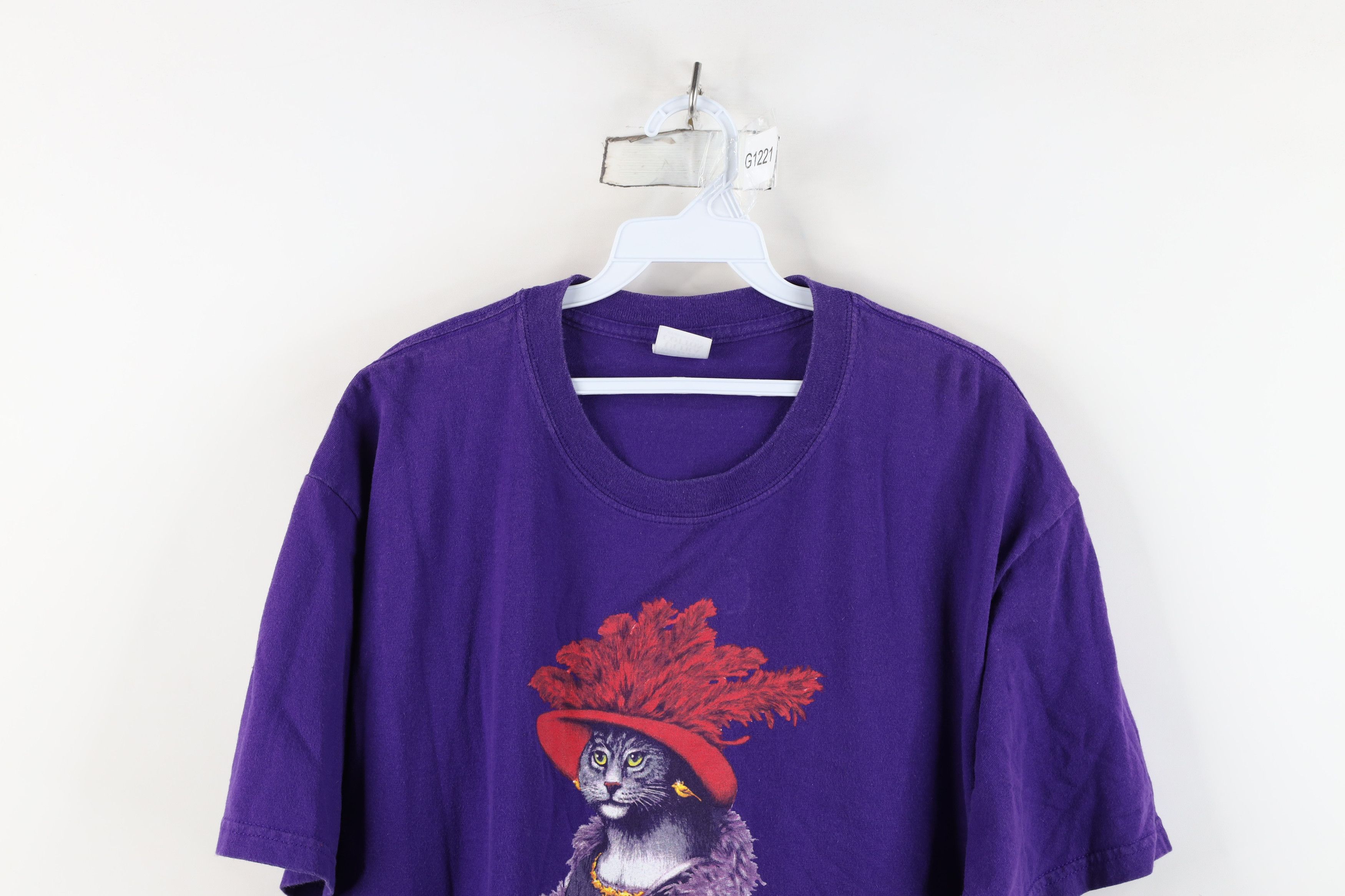 Vintage Vintage Y2K 2004 Streetwear Cat Kitten T-Shirt Purple Size XL / US 12-14 / IT 48-50 - 2 Thumbnail